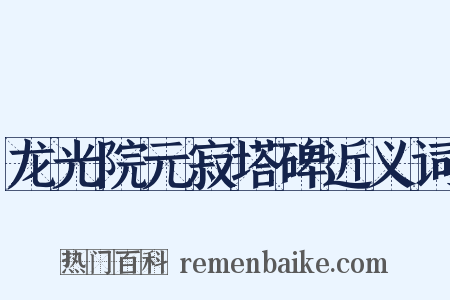 龙光院元寂塔碑近义词是什么意思的图片